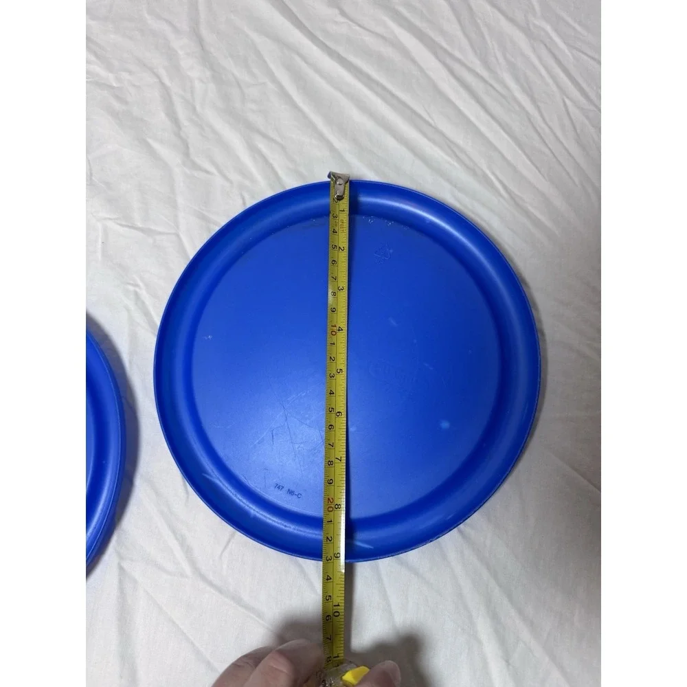 2X Sterilite 747 N6-C Replacement Lids Only Blue Round 9